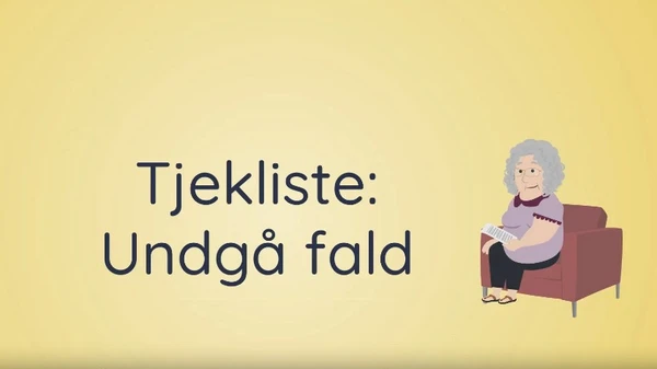 Banner med teksten Tjekliste: Undgå fald