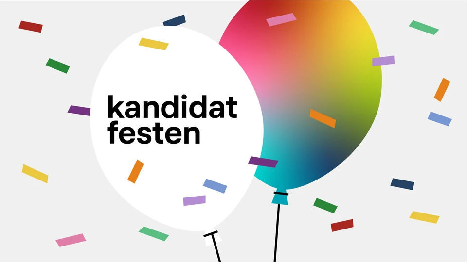 Grafik fra Danmarks Radio, der viser logoen for podcasten kandidatfesten