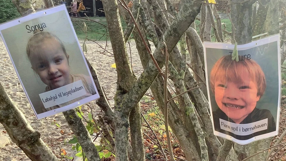 Valgplakater lavet af børn i Børnehuset Troldhøj