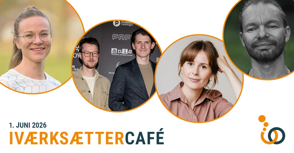 Banner med teksten Iværksættercafe