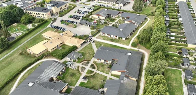 Stenslundcentret set fra luften