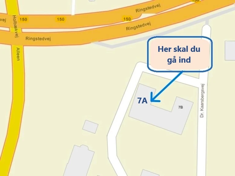 Kort som viser indgang