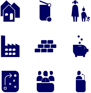 Udsnit af piktogrammer til mobilvisning