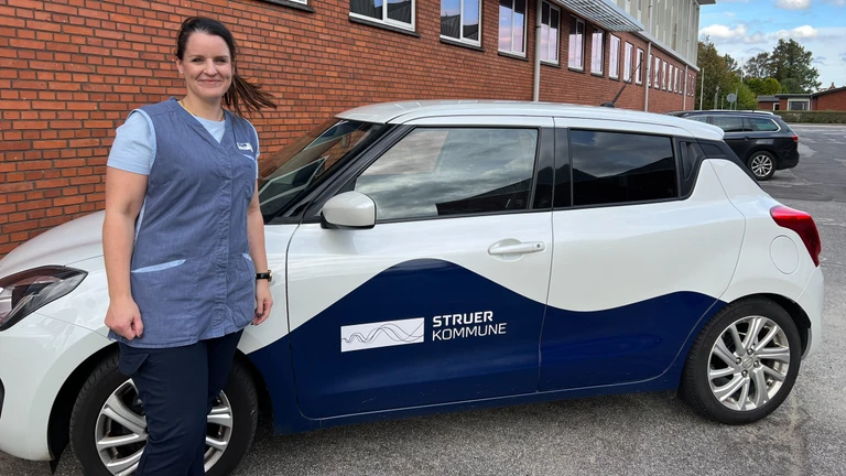 Marianne Bredal var tirsdag 1. oktober i praktik i hjemmeplejen, på tur i de blå-hvide hjemmeplejebiler.