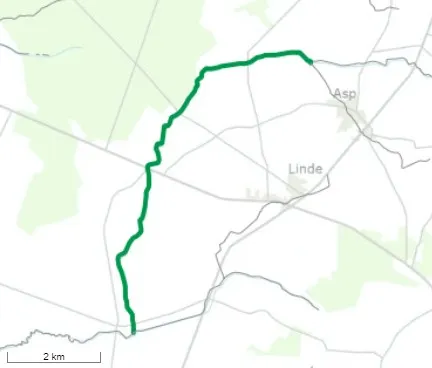 Kort der viser Hestbæk Riskjær Bæk