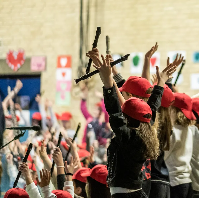 Elever med blokfløjter