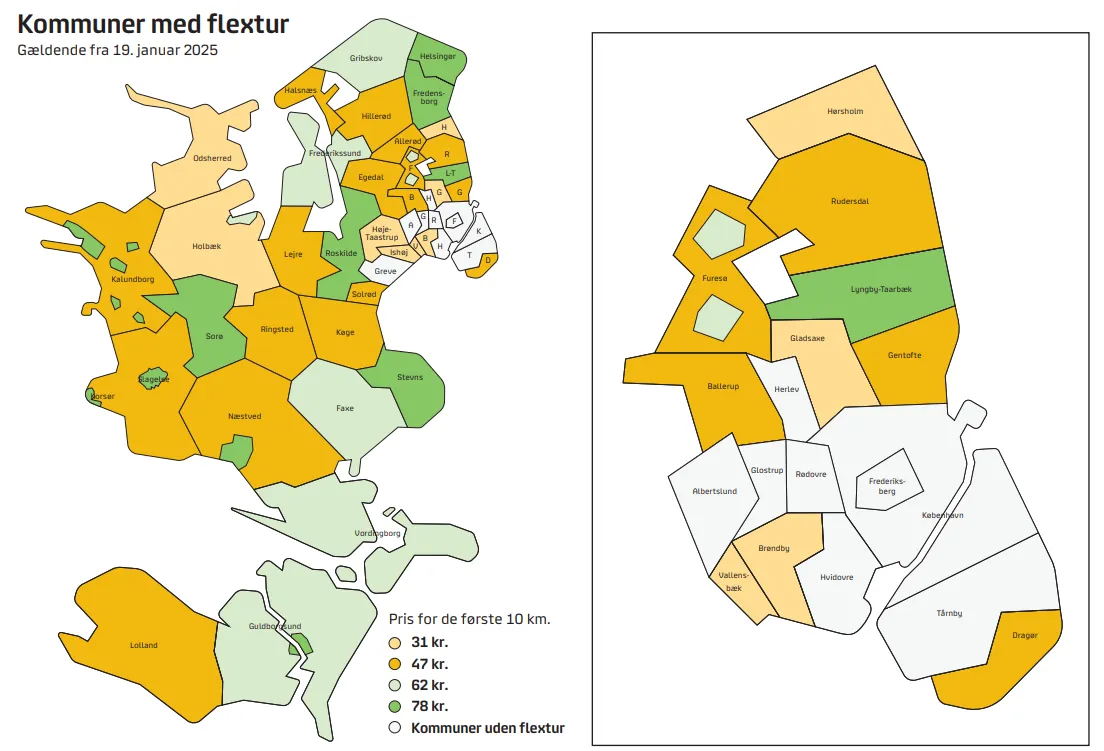 kort over flextur kommuner